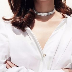 Crystal .5in Wide Choker Necklace